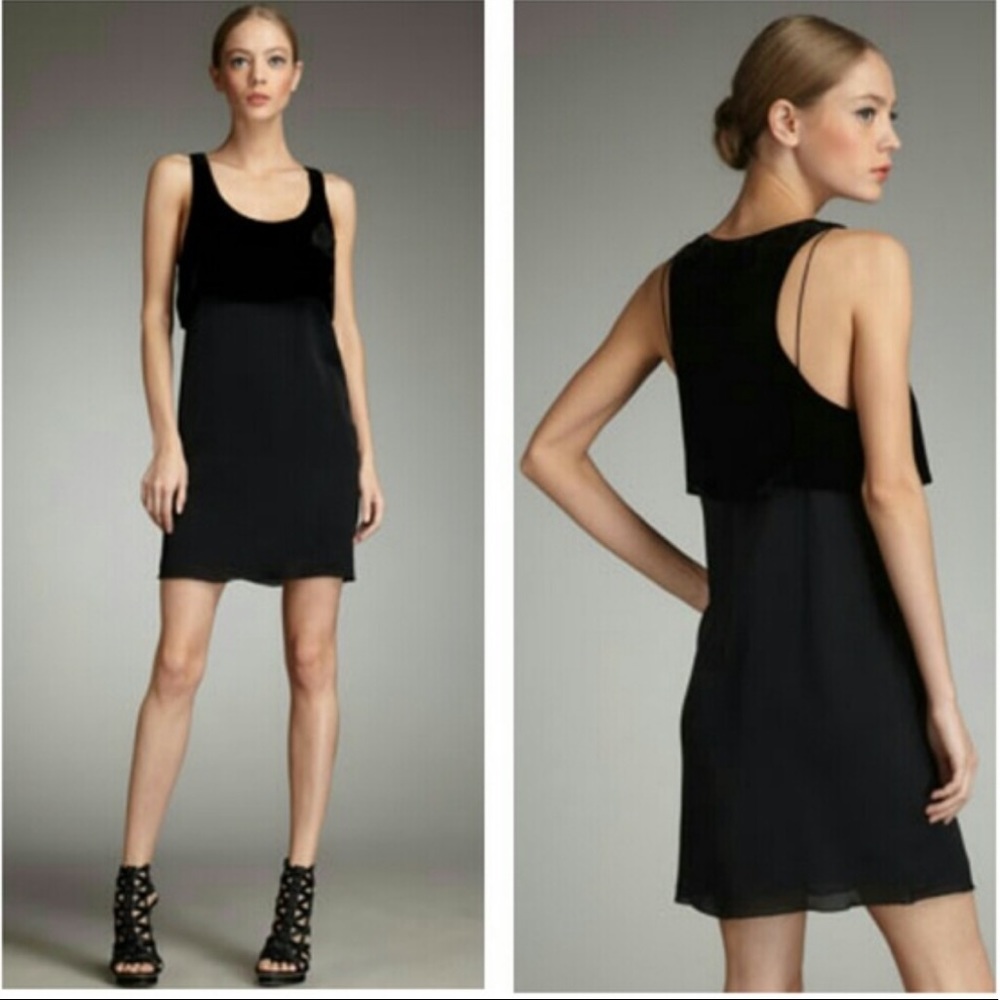 Alexander Wang Velvet Trim Silk Mini Dress